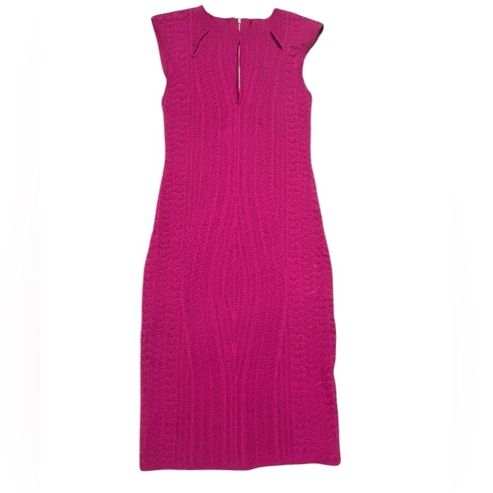Women’s Hot Pink Bodycon Knee Length Party Dress by Bebe-size SM - Picture 2 of 6